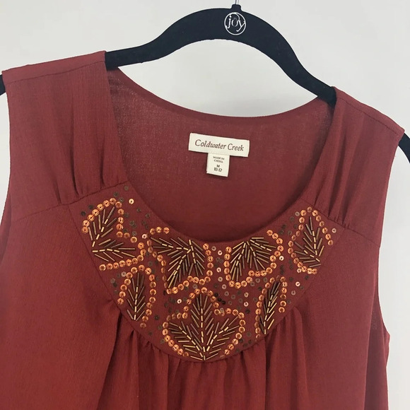 NWT Coldwster Creek Beaded tank shell M 10-12 - Picture 3 of 7